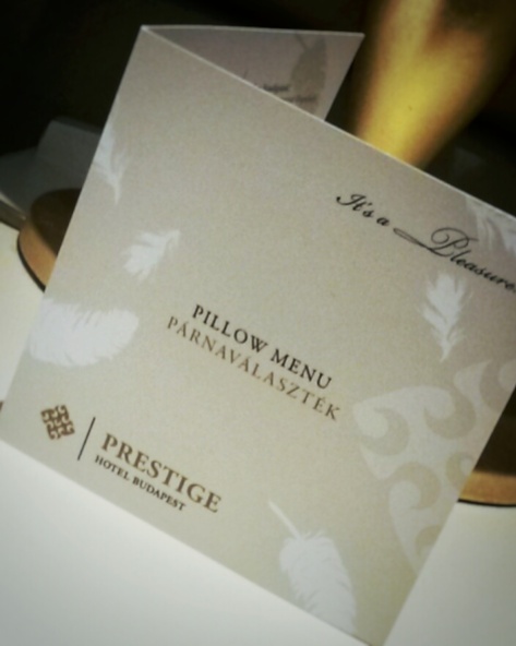 Prestige Budapest Hotel Pillow Menu